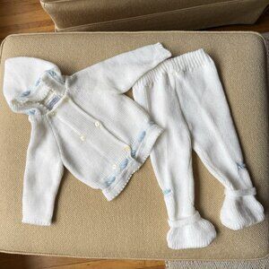 Vintage Carriage Boutiques 2pc Knit Sweater & Socking Pant Set 6-12 Months
